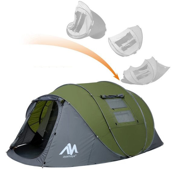 AYAMAYA Other - CAMPING POP UP TENT WITH VESTIBULE  FOR 2-6 PERSON